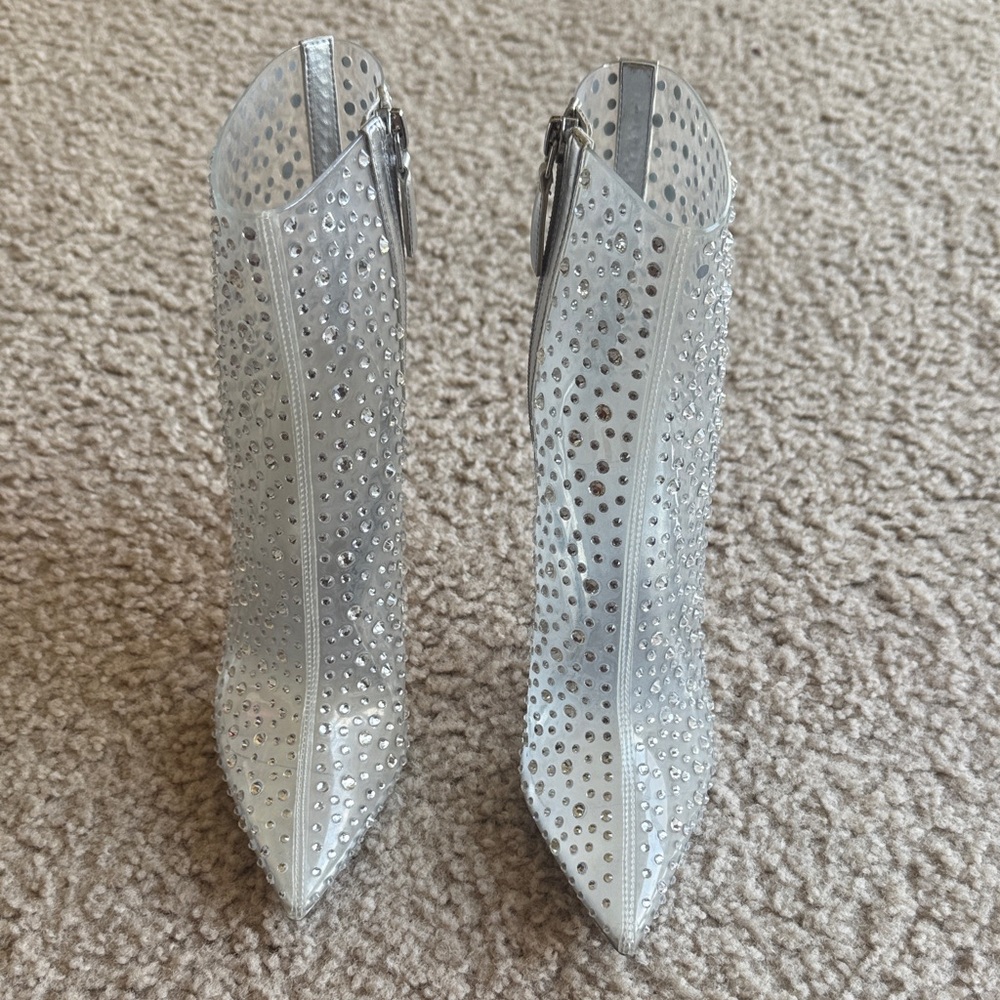 Jennifer Lopez Silver Studded Heeled Boots
